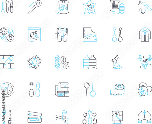 Film theater linear icons set. Cinema, Screen, Movie, Reel, Projection, Ticket, Seat line vector and concept signs. Popcorn,Trailer,Premiere outline illustrations