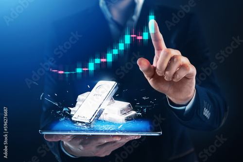 Slika na platnu Rising silver prices concept