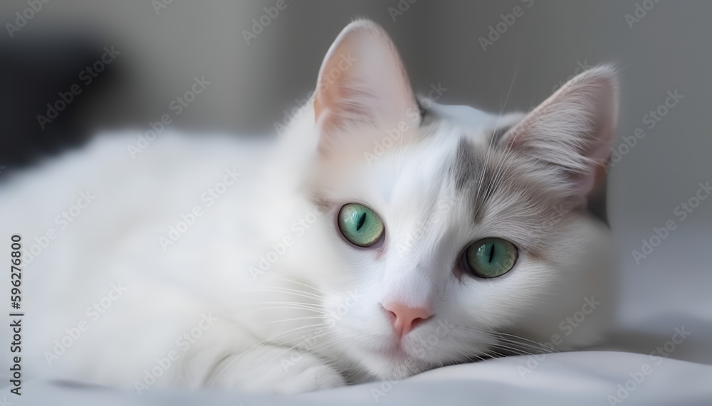 Living their best life, This happy and beautiful cat is lounging on a soft, light surface, basking in the comfort and contentment that comes with being a beloved feline. Living their best life, This happy and beautiful cat is lounging on a soft, light surface, basking in the comfort and contentment that comes with being a beloved feline.