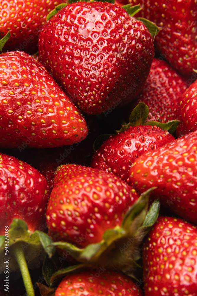 Red ripe strawberries background. Close up, top view. Red ripe strawberries background. Close up, top view.