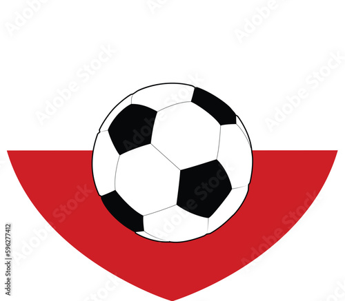 A Poland Polish flag in the shape of a heart soccer football design concept illustration