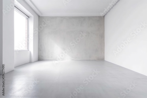 design interior window wall room white plant background home empty bright light. Generative AI.