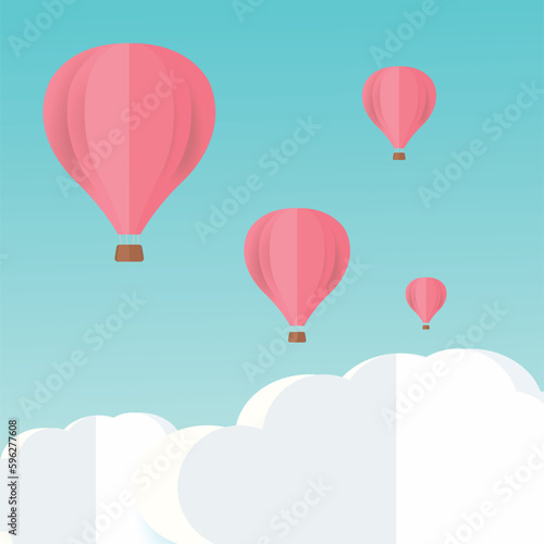 summer balloon background image, poster and banner design