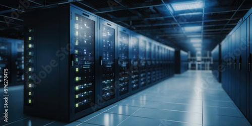 data center server room racks. generative AI