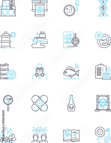 Aerospace Engineering linear icons set. Avionics, Propulsion, Aerodynamics, Structures, Satellites, Rocketry, Materials line vector and concept signs. Control,Navigation,Hypersonics outline