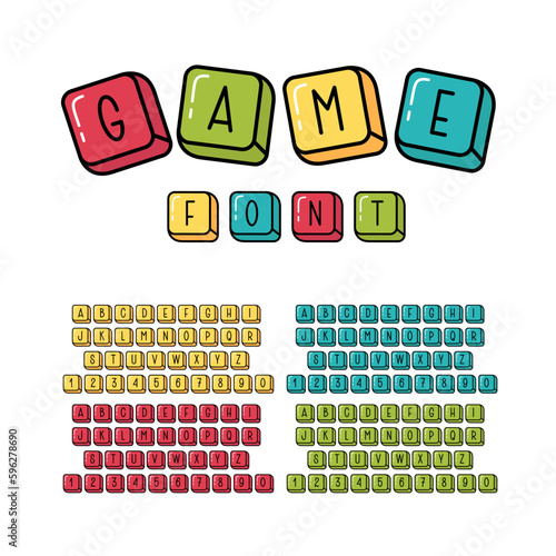 Board Games Colorful Token Font. Home Entertainment Playful Alphabet. Leisure Games Abc.