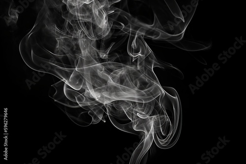 detailed white smoke on black background made with Generative AI