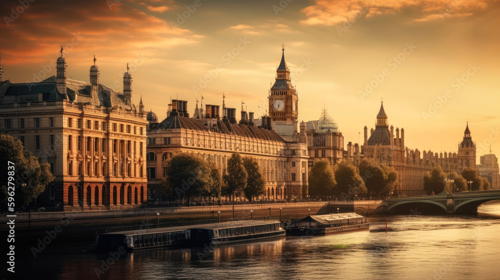 Fototapeta premium Westminster. Breathtaking travel destination place. Generative AI