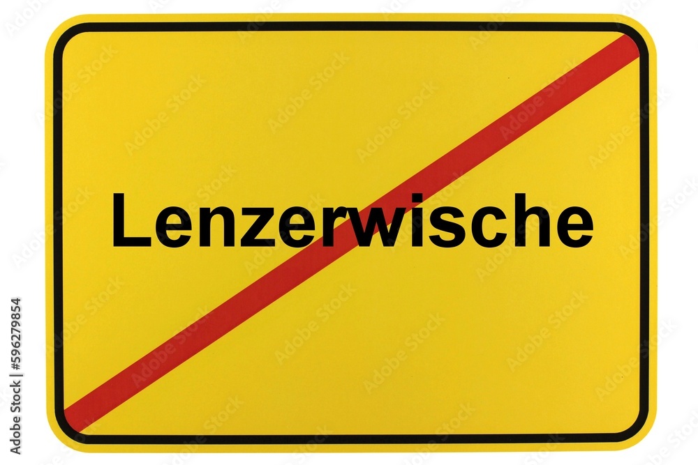 Illustration eines Ortsschildes der Gemeinde Lenzerwische in Brandenburg Illustration eines Ortsschildes der Gemeinde Lenzerwische in Brandenburg