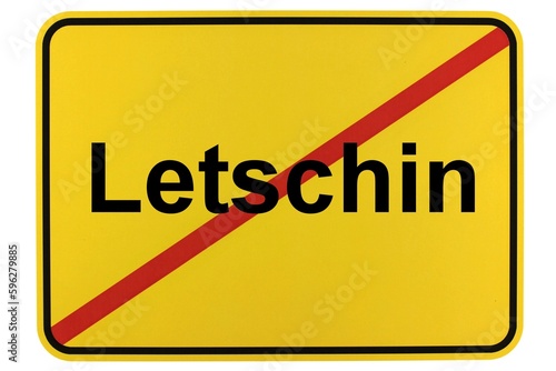 Illustration eines Ortsschildes der Gemeinde Letschin in Brandenburg photo