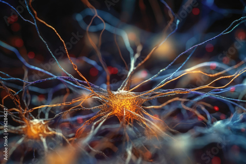 Abstract neuron cell science illustration cell health science. Generative AI.