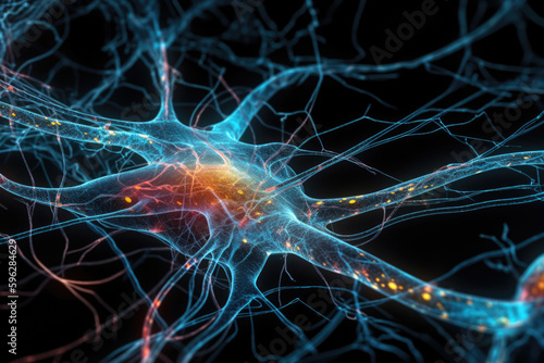 Abstract neuron cell science illustration cell health science. Generative AI.