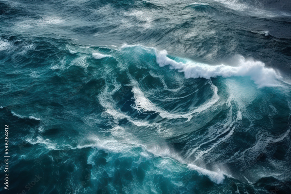 Fototapeta premium Storm in the ocean. Abstract background. Generative AI.