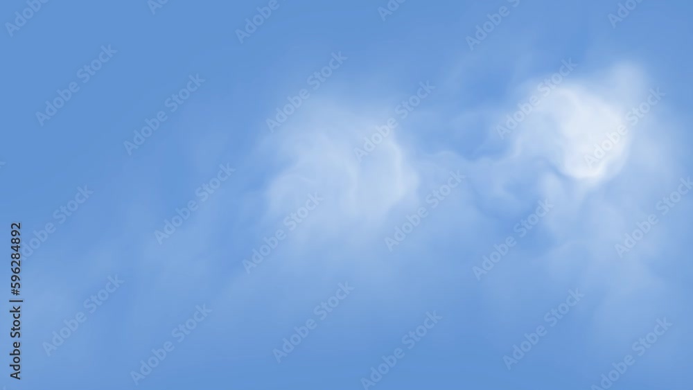 Animation of white fluffy clouds on a blue sky. Animation of white fluffy clouds on a blue sky.