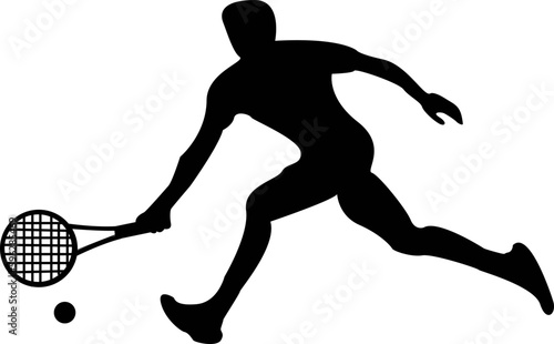 SILHOUETTE OF TENNIS PLAYER,SPORTS , ATHLETE IN ACTION