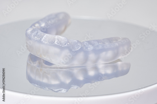 Dental mouthguard, splint for the treatment of dysfunction of the temporomandibular joints, bruxism, malocclusion, to relax the muscles of the jaw. photo