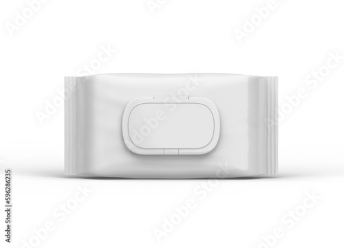 Wet Wipe Tissues Realistic Package Mockup Template For Branding 3d Rendering