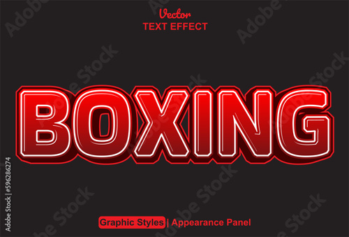 text boxing effect with orange graphic style and editable.