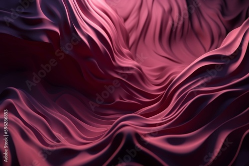 Abstract 3D background featuring pink and violet undulating surfaces. Generative AI