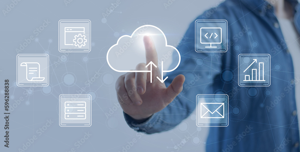 © Iuliia - Big data and analytics visualization technology with Database storage cloud technology file data transfer sharing, cyber, information for financial online marketin