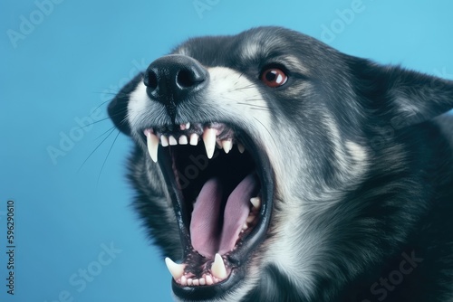 happy dog panting with its mouth open. Generative AI