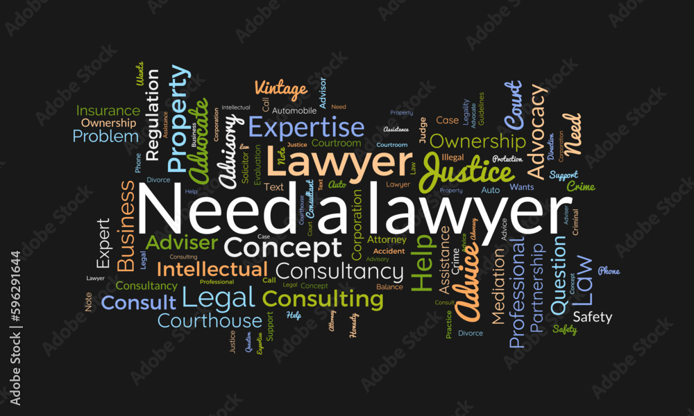 Word cloud background concept for Need a lawyer. Legal consulting adviser for advocacy expertise. vector illustration. Word cloud background concept for Need a lawyer. Legal consulting adviser for advocacy expertise. vector illustration.