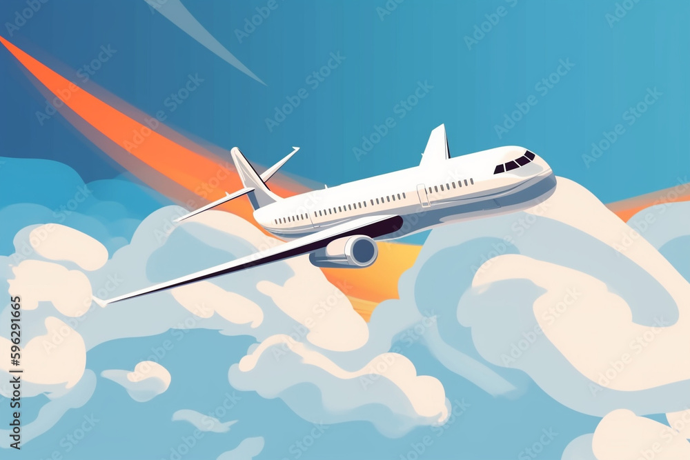 Naklejka premium Polygonal Skies: Aircraft Artistry