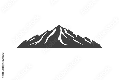 Alpine mountain ridge glacier summit travel hiking expedition discovery tourism vintage icon vector © provectors