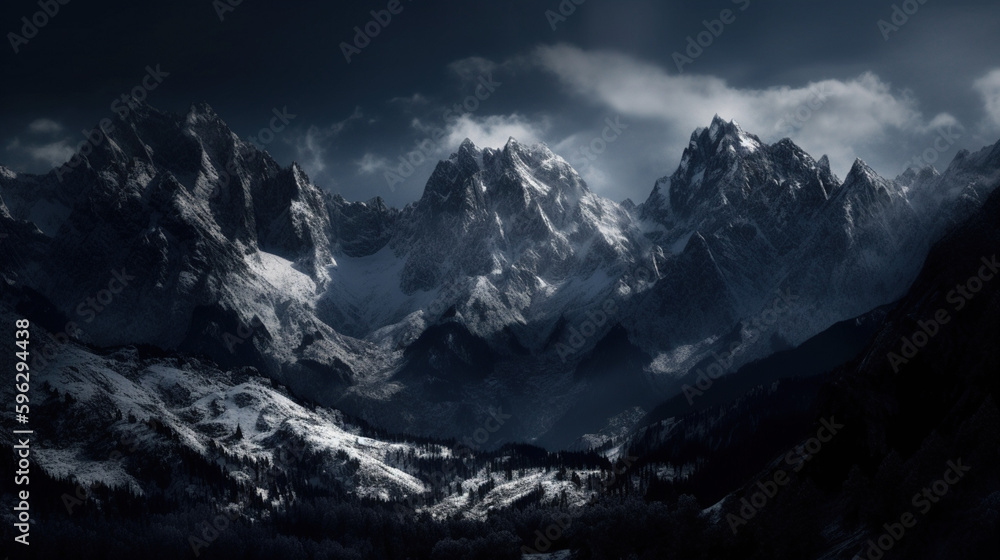 Obraz premium panorama of the mountains in winter