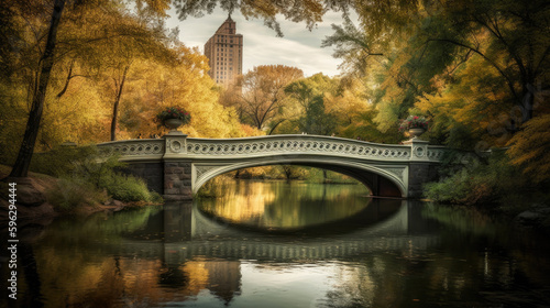 Central Park in New York. Breathtaking travel destination place. Generative AI