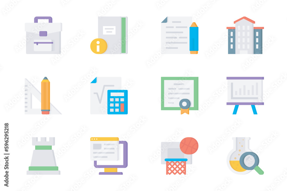 Academy 3d icons set. Pack flat pictograms of backpack, notebook, homework, university, pencil and ruler, calculator, diploma, presentation and other. Vector elements for mobile app and web design Academy 3d icons set. Pack flat pictograms of backpack, notebook, homework, university, pencil and ruler, calculator, diploma, presentation and other. Vector elements for mobile app and web design