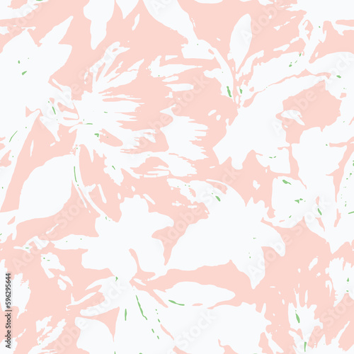 Gender neutral floral seamless vector background. Simple whimsical 2 tone pattern. Kids nursery wallpaper or scandi all over print.