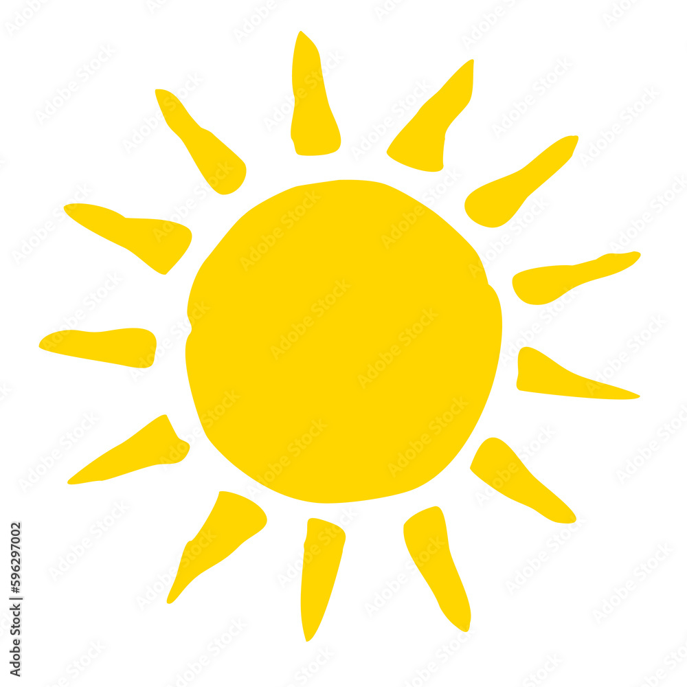 Hand drawn Sun symbol painted with ink brush, png clipart isolated on transparent background Hand drawn Sun symbol painted with ink brush, png clipart isolated on transparent background