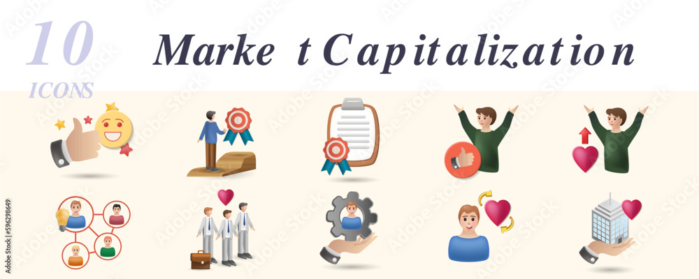 Market capitalization set. Creative icons: positivity, development, genunity, respect, passion, leadership, company ethics, responsibility, sensitivity, company value. Market capitalization set. Creative icons: positivity, development, genunity, respect, passion, leadership, company ethics, responsibility, sensitivity, company value.