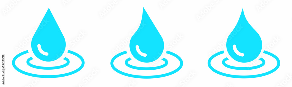 Water drop icon illustration. Water drop icon set for business. Stock vector. Water drop icon illustration. Water drop icon set for business. Stock vector.