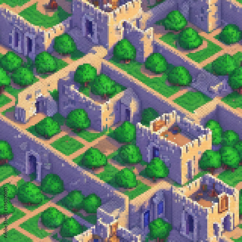 Medieval fortress. Seamless...