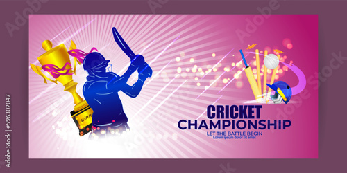 Vector illustration of T-20 Cricket Tournament 2023 social media story feed mockup template