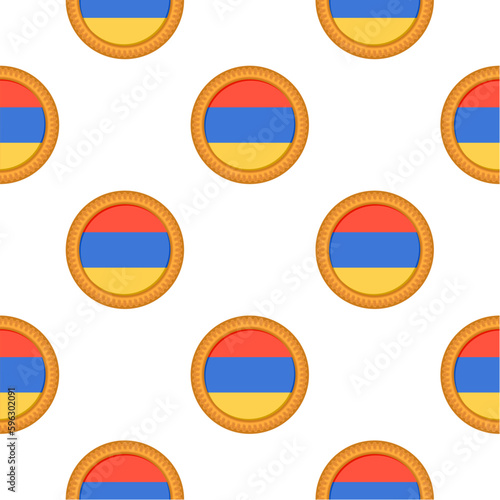Free Download Pattern cookie with flag country Armenia in tasty biscuit - GFXLoad
