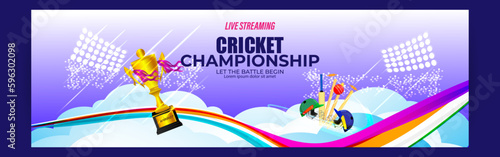 Vector illustration of T-20 Cricket Tournament 2023 social media story feed mockup template