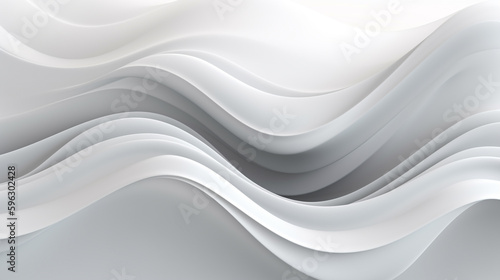 abstract white wavy background with smooth lines and curves. Generative Ai