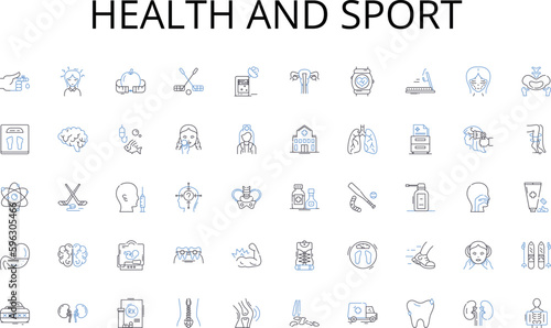Health and sport line icons collection. Unity, Partnership, Collaboration, Alliance, Integration, Synergy, Consolidation vector and linear illustration. Coalescence,Cohesion,Cooperation outline signs