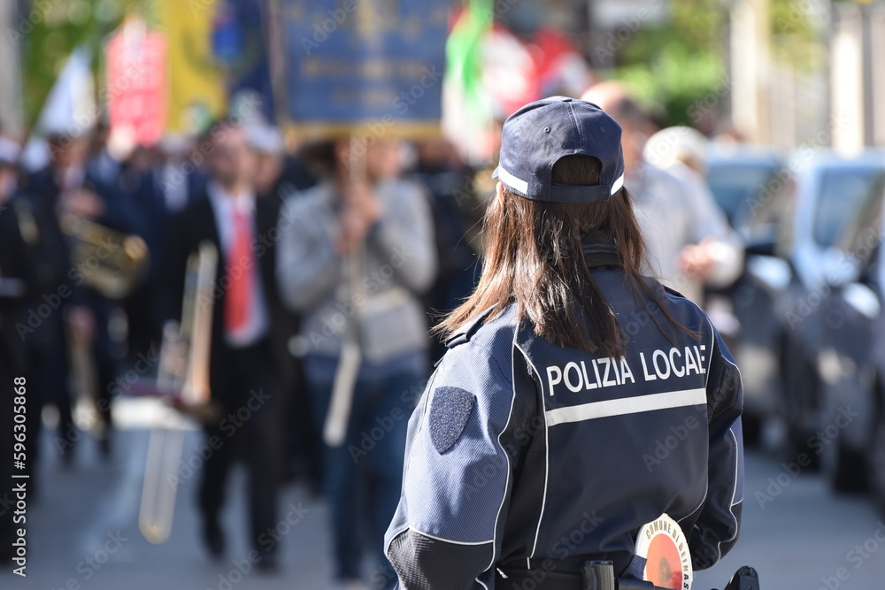 Polizia locale, Beinasco, Torino, Piemonte, Italia - obrazy, fototapety, plakaty 