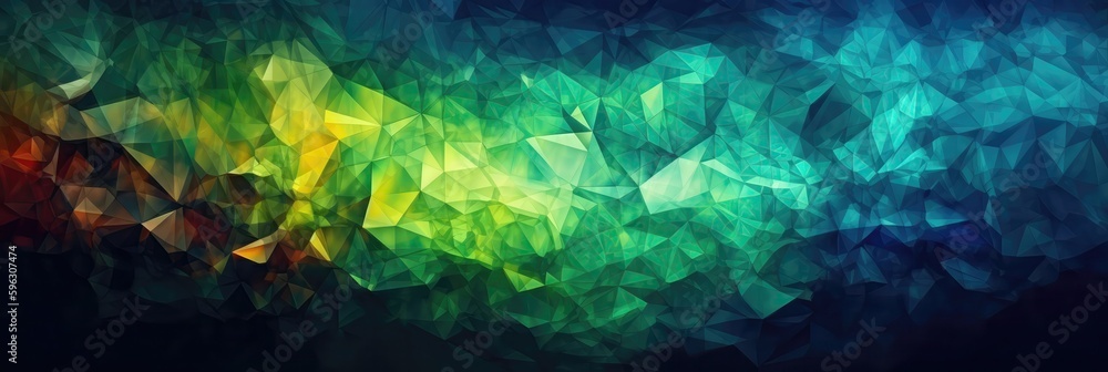 Blue Yellow Green An Image Of A Colorful, Crystalline Structure Background. Generative AI