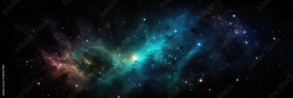 An Image Of A Galaxy With Vibrant Colors And Shimmering Stars Background. Generative AI