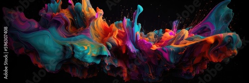 An Abstract Image Of Melting Colors In A Fluid Design Background. Generative AI