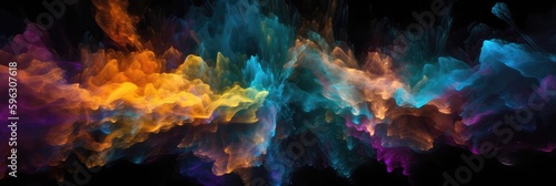 An Image Of An Abstract, Multicolored Nebula Background. Generative AI