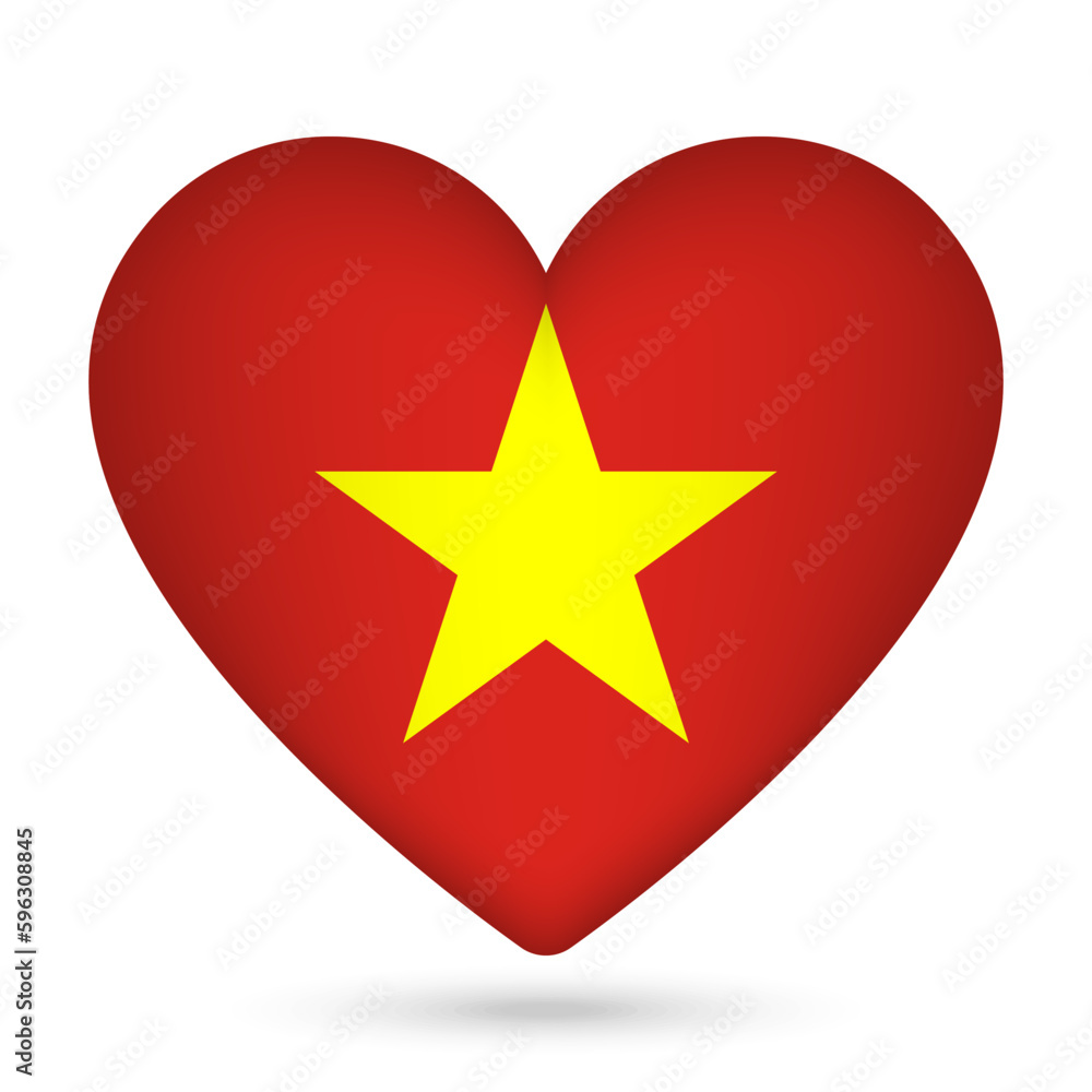 Vietnam flag in heart shape. Vector illustration. Vietnam flag in heart shape. Vector illustration.