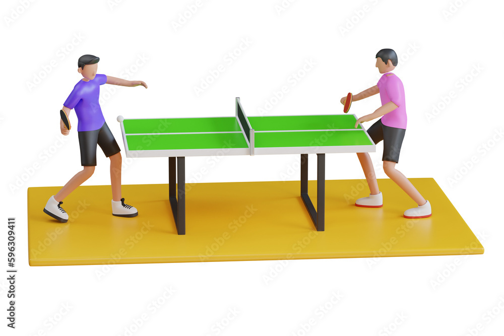 3D Illustration of two friends playing the table tennis. playing tennis ping pong game. Table tennis. 3d illustration 3D Illustration of two friends playing the table tennis. playing tennis ping pong game. Table tennis. 3d illustration