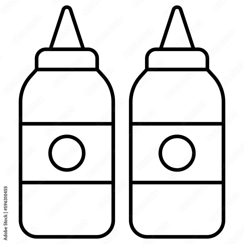 Modern design icon of ketchup bottles Modern design icon of ketchup bottles