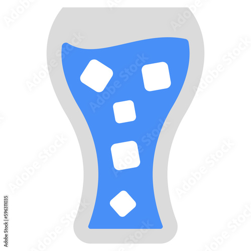 A flat design icon of fizzy drink  